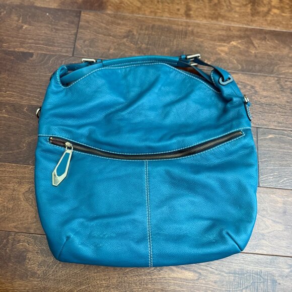 OR by Oryany Teal Leather Shoulder Bag with Front Pockets - Picture 9 of 13